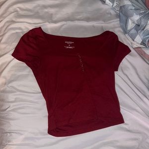 dark red/burgundy crop top